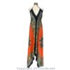 Jamawar Scarf Dress Dori with Halter Neck & Back Ties VTrendz