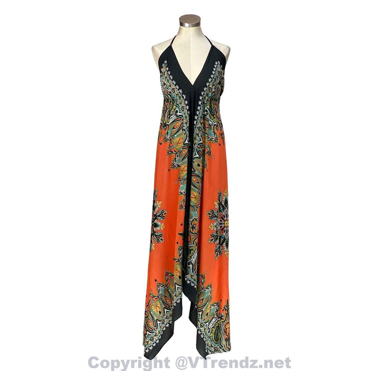 Jamawar Scarf Dress Dori with Halter Neck & Back Ties - Image 41