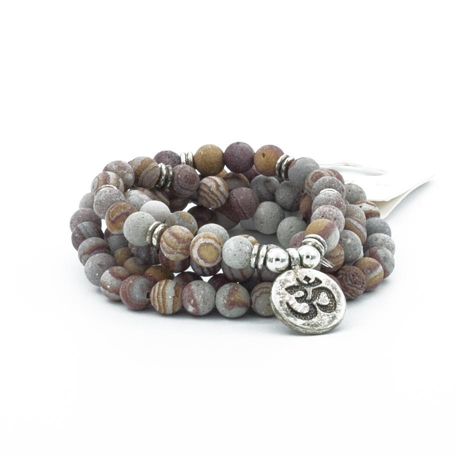 Rutilated Quartz Stone 108 Yoga Mala 6 & 8mm Bead Necklace Charm Bracelet