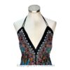 Hand-Printed Jamawar Short Scarf Halter Dress VTrendz