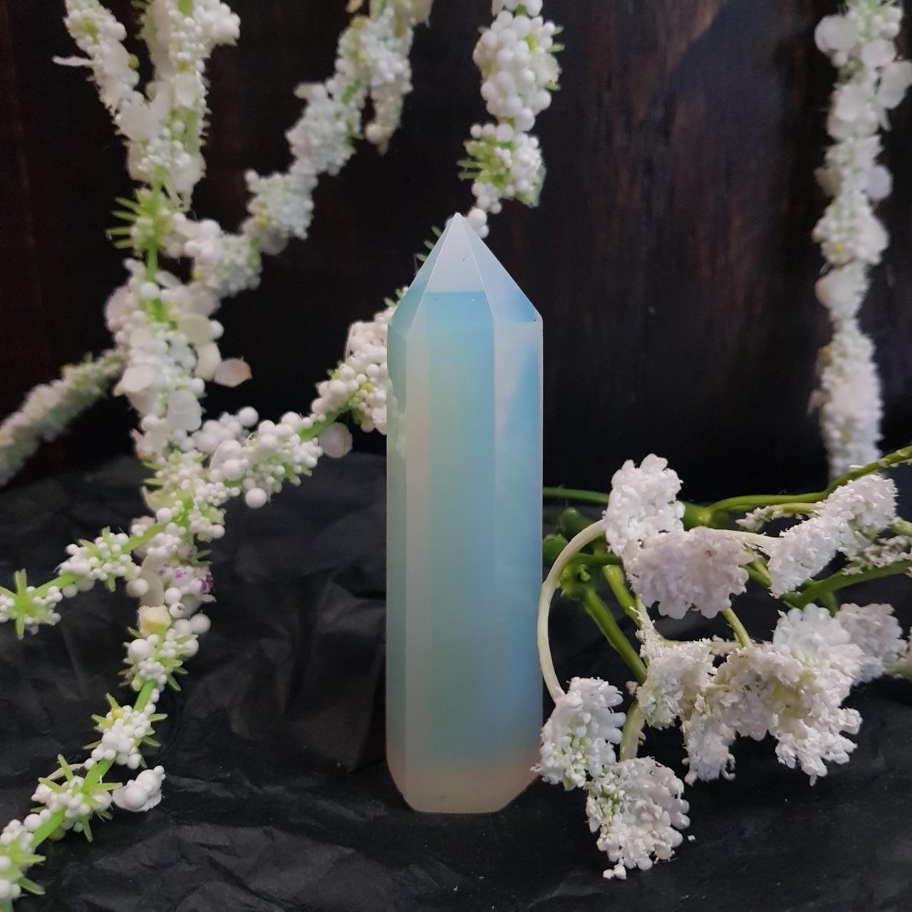 Opalite Obelisk Tower: Jumbo Healing Wand for Spiritual Clarity & Luminous Balance