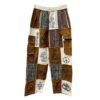 Brown Mushroom Patchwork Open Bottom Boho Pants VTrendz