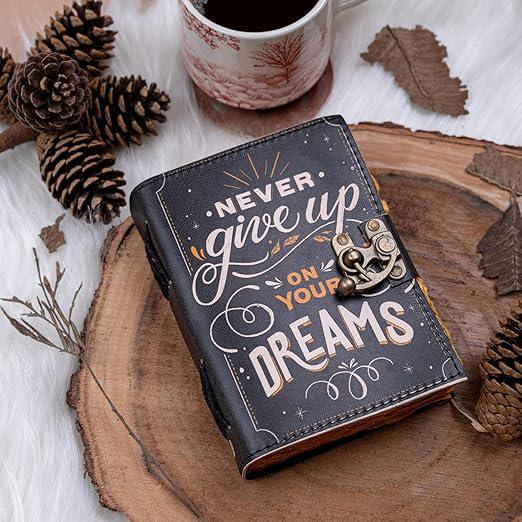 "Never Give Up" Leather Journal | Your Guidebook for Goals & Dreams - Image 5