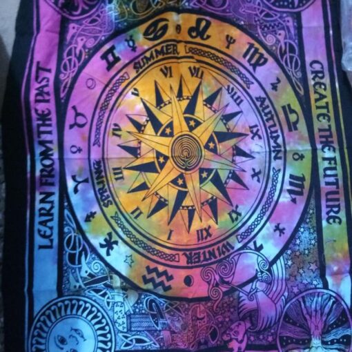 Cycle of the Ages Tie dye Poster Wall Hanging Handmade Cotton Tapestry 40" x 30" inch