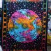 Zodiac Multicolor, Black and white, Tye Dye Wall Hanging Handmade Cotton Tapestry 84"x54" inch VTrendz