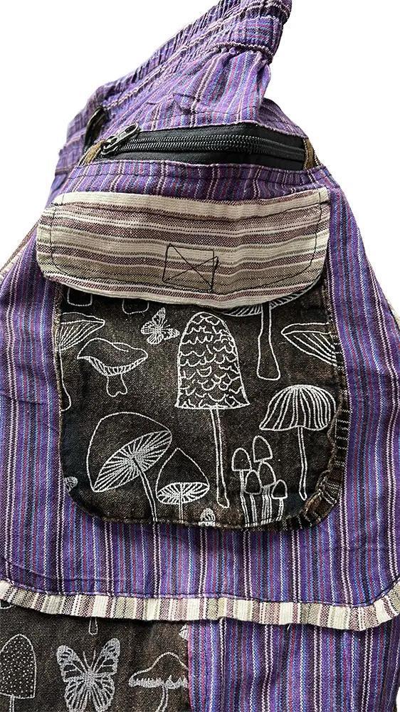 Boho Purple Forest & Mushroom Patchwork Harem Pants - Image 3