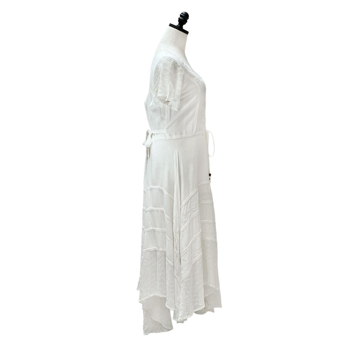 Short Sleeves Victorian Style Corset Dress with Lace & Floral Threadwork - Image 18