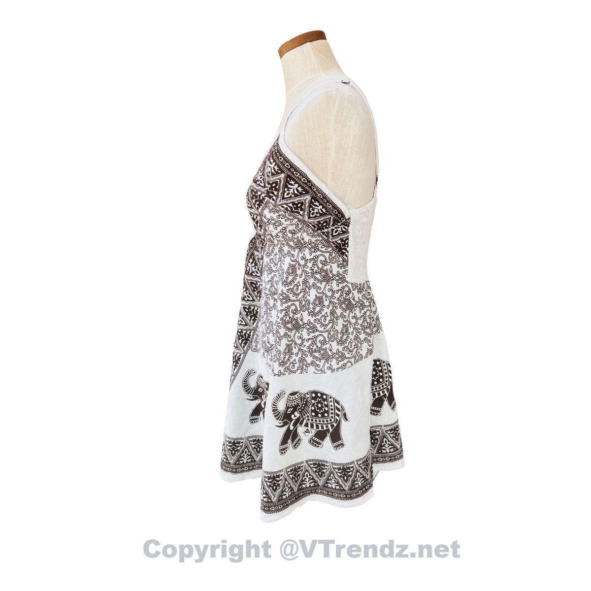 Batik Printed Short Scarf Dress with Adjustable Straps and Stretchable Back - Image 27