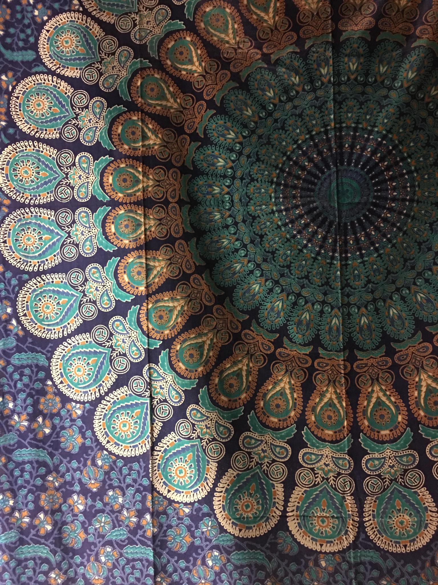 Mandala Wall Hanging Handmade Cotton Tapestry 84"x54" inch - Image 3