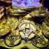 Golden Money Tree Fountain with Rolling Crystal Ball & LED Antique Resin Tabletop Waterfall Fountain 16X16X20 cm VTrendz