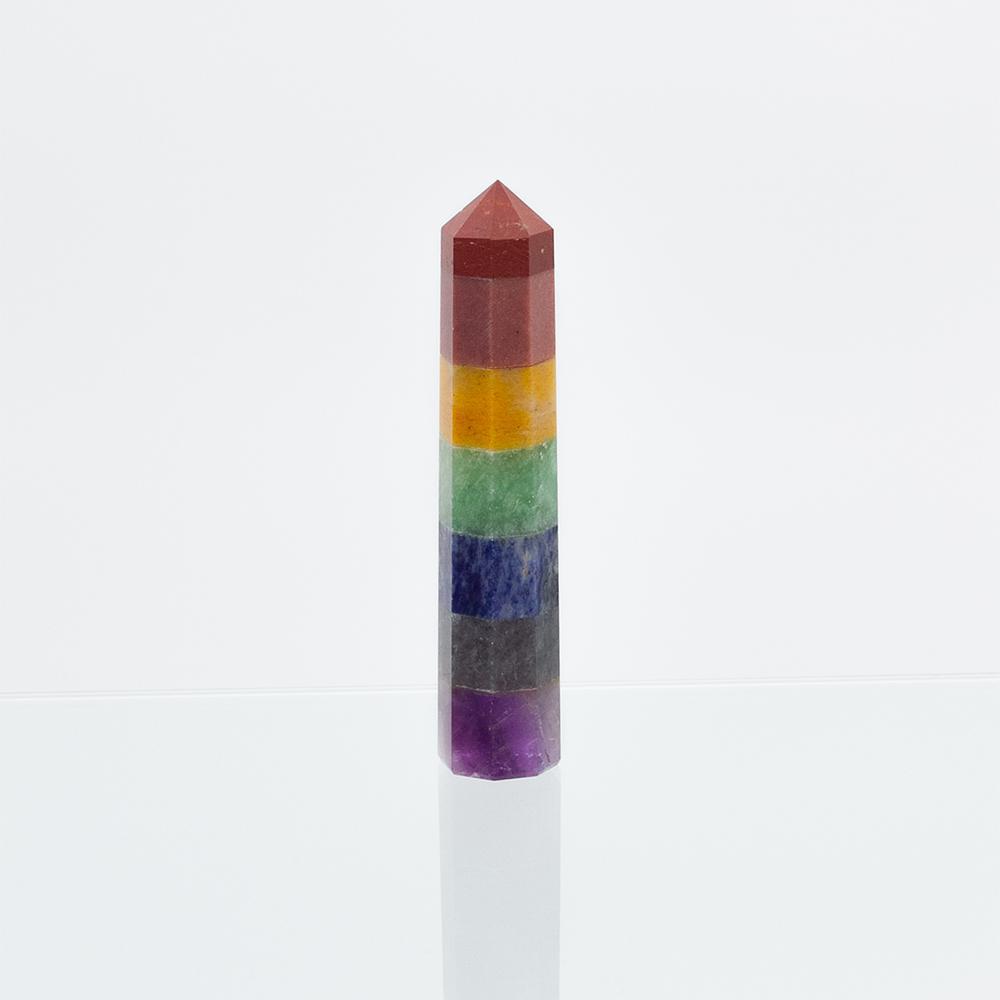 7-Chakra Bonded Tower: Sacred Energy Alignment & Metaphysical Shield (4-5 inch)