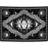 Sun Split & Moon Black and White Tapestry 84" x 54" VTrendz