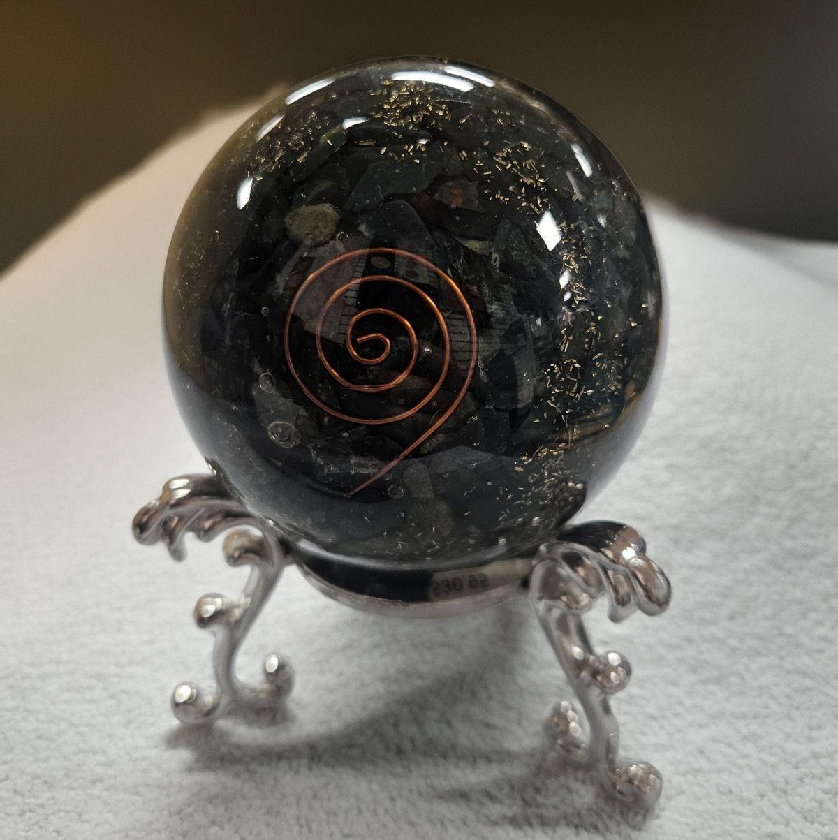 Bloodstone Orgone Sphere – Artifact of Vitality & Spiritual Courage – 2" - Image 3