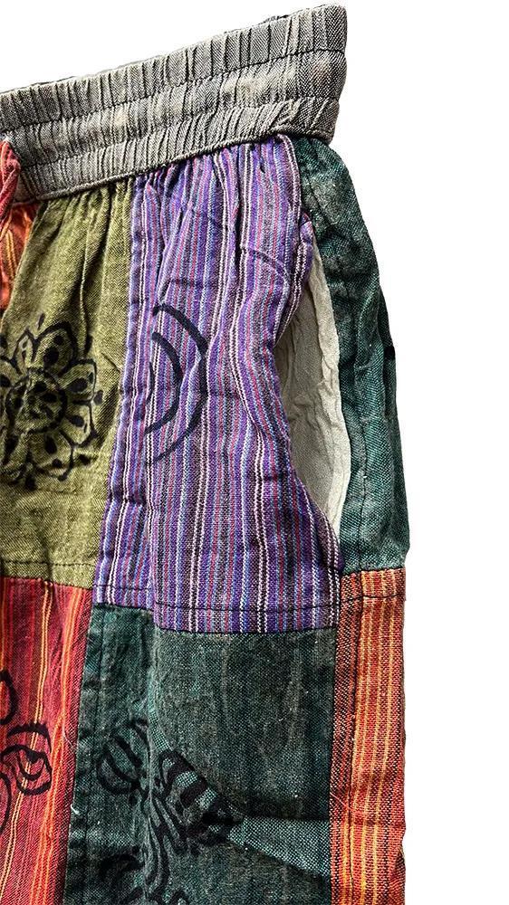 Plain & Striped Sacred Symbol Patchwork Pants - Image 4