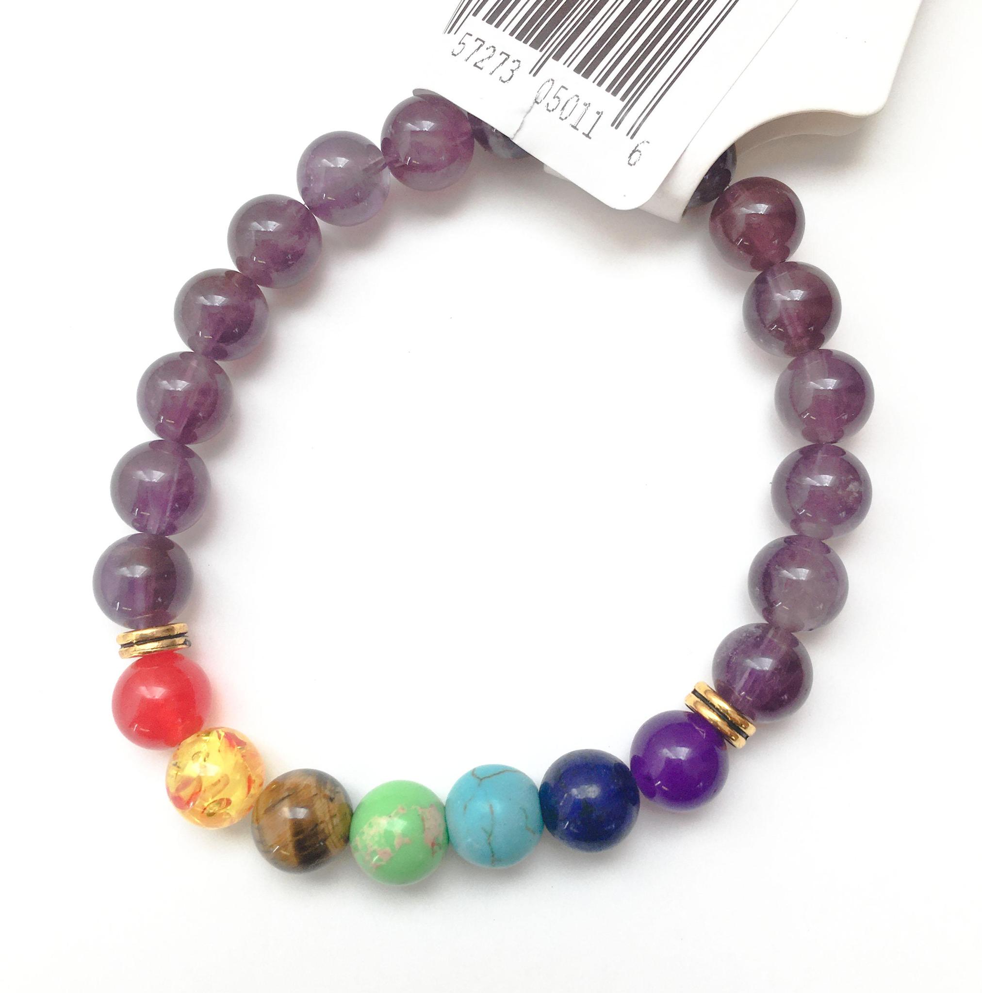 Amethyst Light Natural Stone Bracelet: The Spectral Bridge