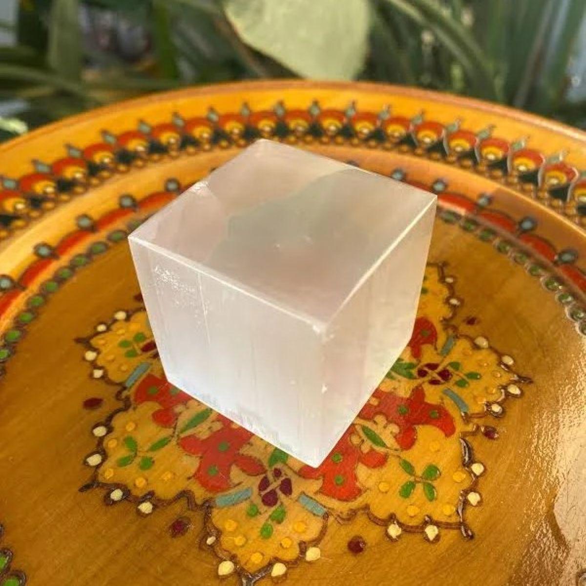 Solid Selenite Cube: Architectural Anchor for Stability & Crystalline Clarity (2–3 Inch) - Image 4