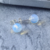 Opalite 10mm Round Natural Crystal Studs Earrings - Image 4