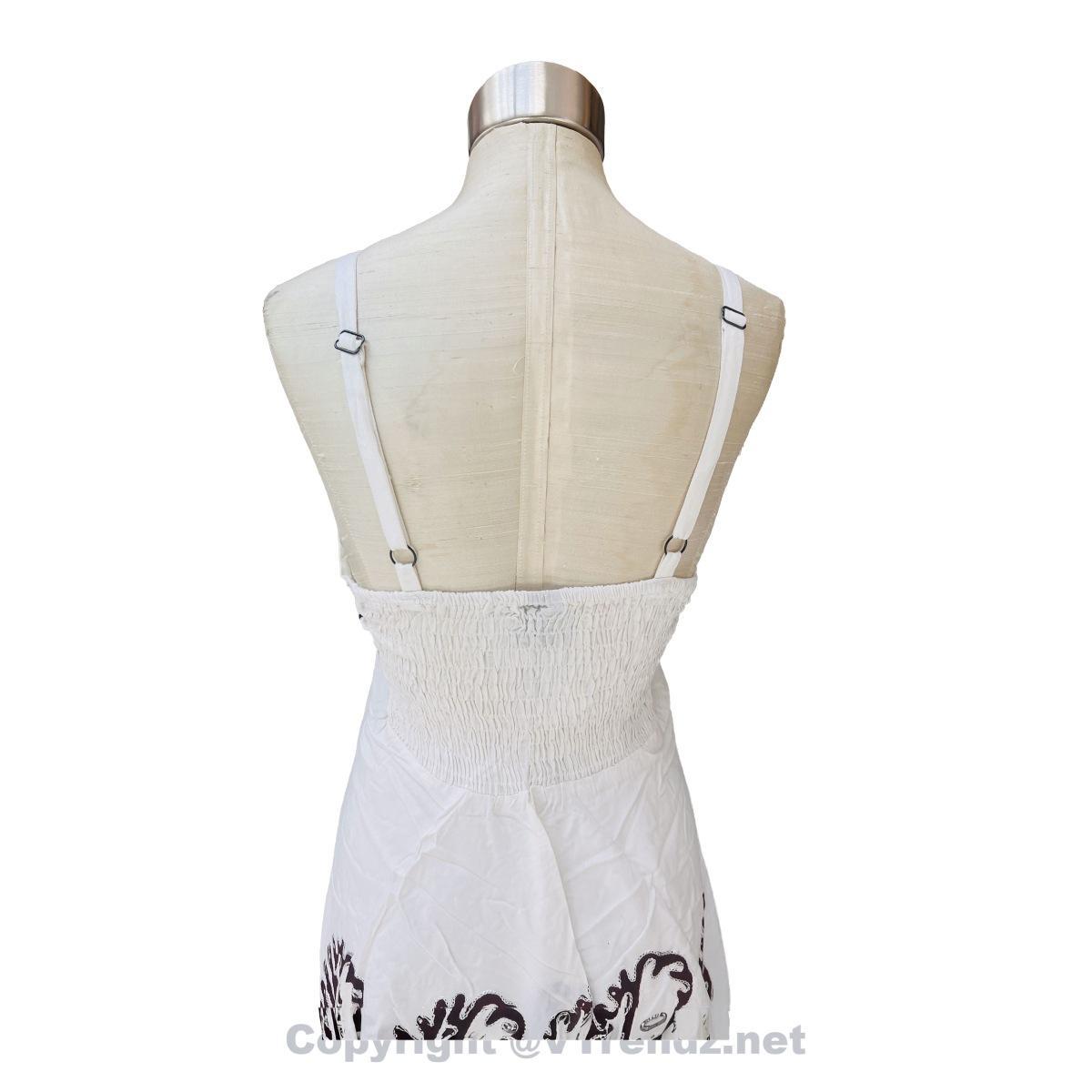 Batik Printed Short Scarf Dress with Adjustable Straps and Stretchable Back - Image 4