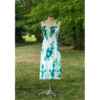 Flower Printed Straight Hem White Base Summer Dress One Size Fits Most, Beach Wear, Casual Hibiscus Flower Printed Adjustable Sundress VTrendz