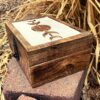 Hand Carved Decorative Phases of Moon Wooden Storage Box, 5"x7" - Image 2
