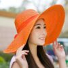 Wide Eaves-brimmed Bucket Foldable Ladies Trendy Summer Straw Woven Panama Sunshade Woven Beach Hat;  Adult One Size Fits Most (22-23 inches), adjustable size - Image 8
