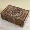 Hand Carved Decorative Hamsa Hand Evil Eye Wooden Storage Box, 9"x6"x2.75" VTrendz