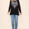 20492L-Top,  LONG SLEEVE SWING FLARE HEM TOP With Rhinestone and Grommets by Vocal - Image 5