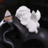 Heart & Cupid with LED light Backflow Incense Burner, Reflux Burner, Large Handmade Ceramic Backflow Cone Sticks Incense Holder Home Décor Craftwork Figurine Size: 12.5*20 cm - Image 2