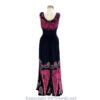 Long 8-Kali Embroidered Maxi Dress with Stretch Sleeves VTrendz