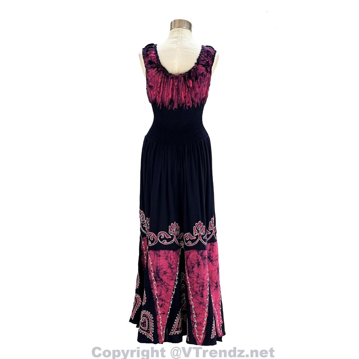 Long 8-Kali Embroidered Maxi Dress with Stretch Sleeves - Image 38