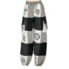 Black and White Boho Patchwork Elastic Bottom Pants VTrendz