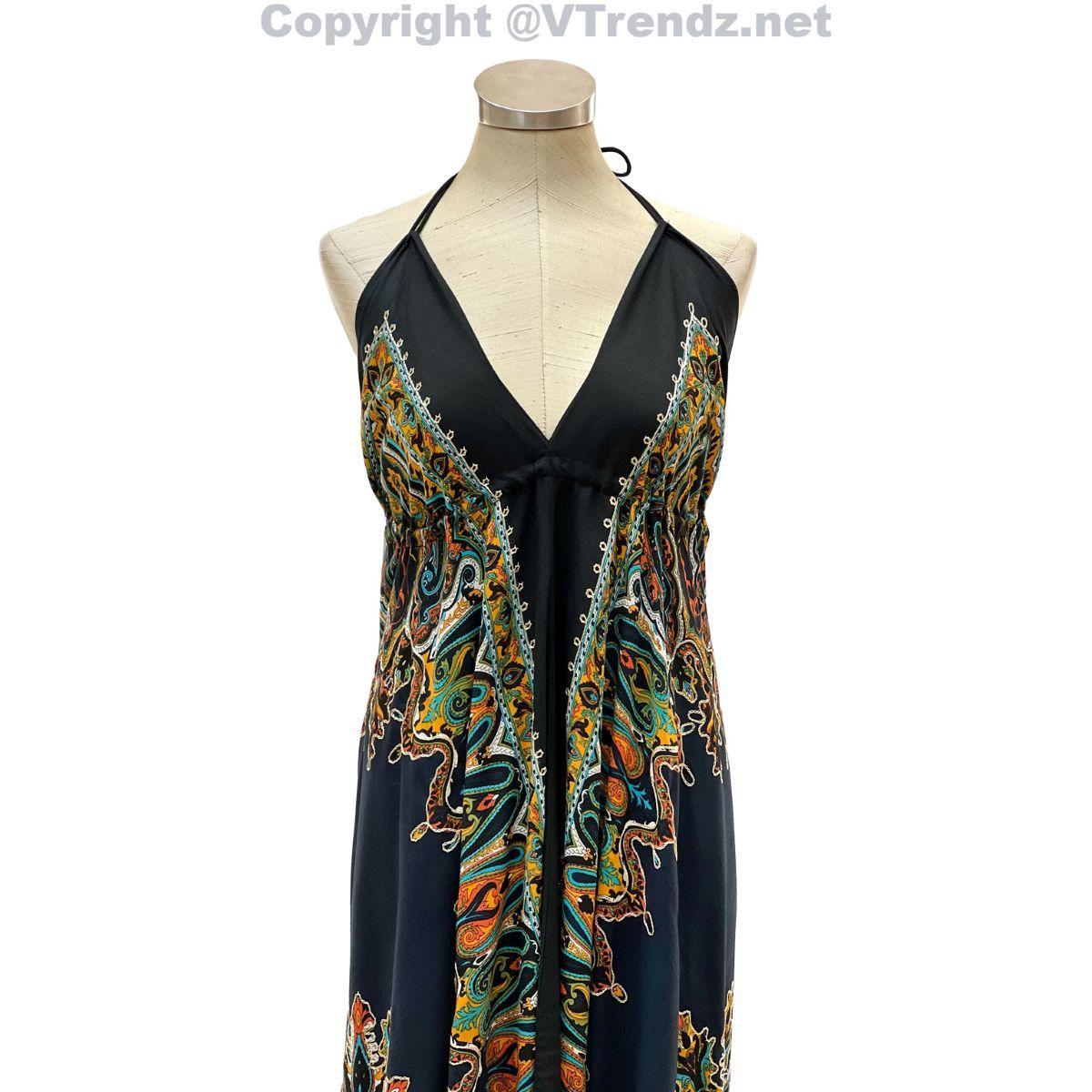 Jamawar Scarf Dress Dori with Halter Neck & Back Ties - Image 29