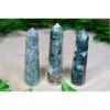 Moss Agate Obelisk Tower: Jumbo Healing Wand for Abundance, New Beginnings & Nature Connection VTrendz