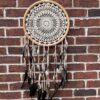 Cotton crochet single ring dreamcatcher Dia 32 - 34 cm length 85 -100 cm