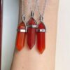 Carnelian Bullet Shaped Pendant Necklace for Relaxation, Positivity, and Balancing Energy VTrendz