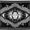 Sun Split & Moon Black and White Tapestry 84" x 54" - Image 2