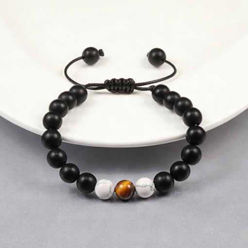 Black Agate & Tiger Eye "Sentry" Bracelet: The Equilibrium of Strength & Peace