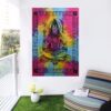 Lord Shiva Tie dye Poster Wall Hanging Handmade Cotton Tapestry 40"x30" inch VTrendz