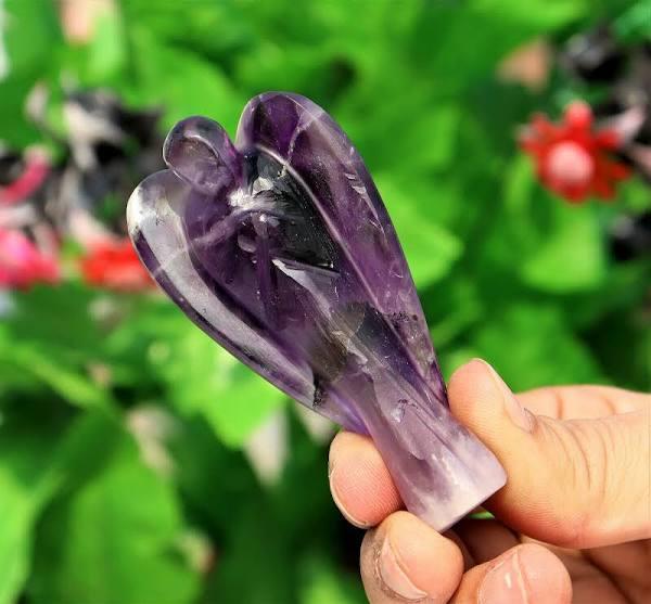 Amethyst Crystal Guardian Angel Protection Pocket Angel, Approx. 2-3 Inch - Image 2