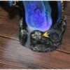 Dragons with Crystal Cave and LED Light Ceramic Backflow Incense Holder Waterfall Incense Burner, Reflux Burner, Handmade Ceramic, Home Décor for Meditation, Mini-Zen Experience Size: 12.5*9*17 cm - Image 6