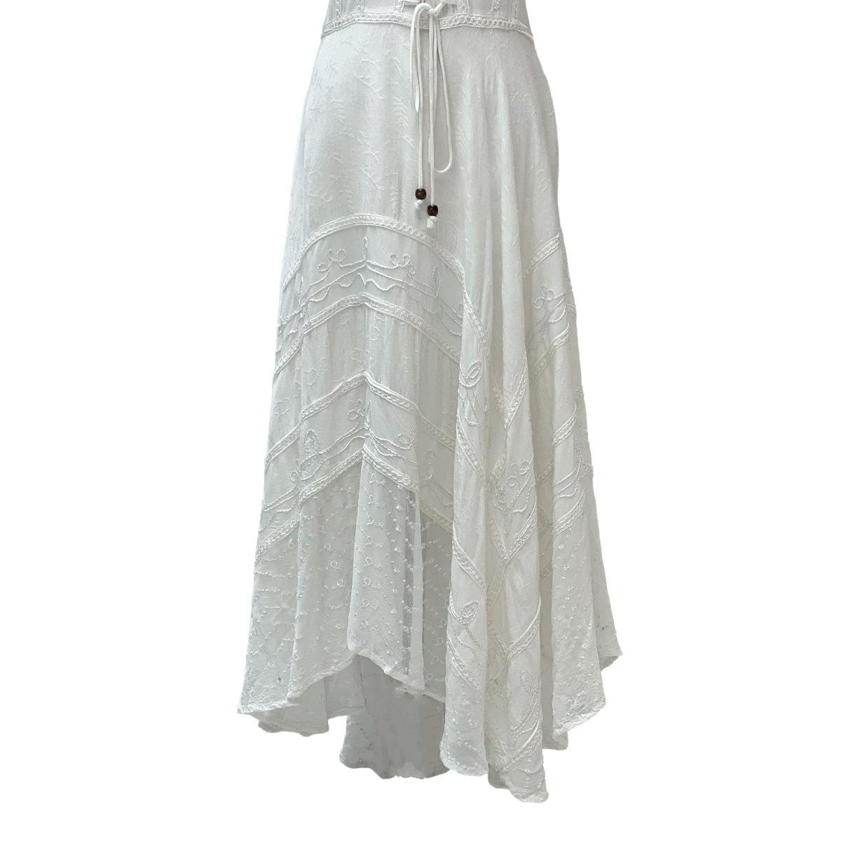 Short Sleeves Victorian Style Corset Dress with Lace & Floral Threadwork - Image 17