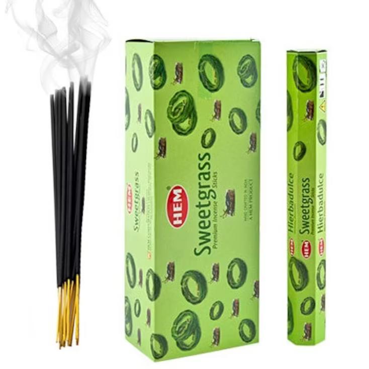 HEM Sweetgrass Incense Sticks for Blessing and Attracting Positive Energy