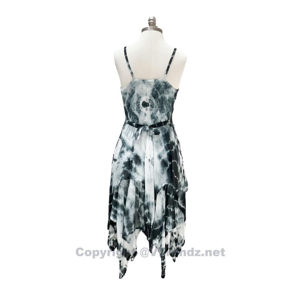 2 Layer Tie Dye Handkerchief Dress with Front Corset & Adjustable Straps - Image 25