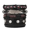 Feather Leather Bracelet Sets Unisex / Men Jewelry Vintage Classic Retro Bracelets - Image 2