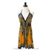 Hand-Printed Jamawar Short Scarf Halter Dress VTrendz