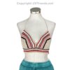 Crochet Bikini Top with Striped Pattern/ Crop Top/ Bra Top, Handmade, 1 Size Fits Most - Image 6