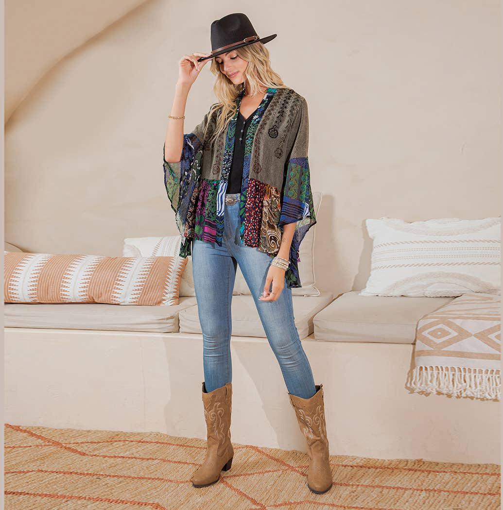 Boho Chic Rustic Embellished Shrug - Image 5