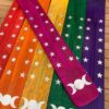 Triple Moon Colorful Wood Ash Catcher | Celestial Altar Tool (10"L) VTrendz