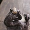 Skull & Dragon w/Light Ceramic Backflow Incense Holder Waterfall Incense Burner, Reflux Burner, Handmade Ceramic, Home Décor for Meditation, Mini-Zen Experience Size: 10.6*12*16 cm - Image 2
