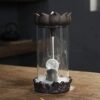 Crystal Falls Backflow Incense Burner with LED Light Ceramic Backflow Incense Holder Waterfall Incense Burner, Reflux Burner, Handmade Ceramic, Home Décor for Meditation, Mini-Zen Experience Size: 8.8 x 18 cm VTrendz